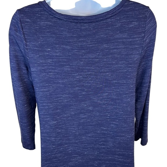 M Hilary Radley Blue Heather Long Sleeve Dress Stretch Medium 8 10 Shift Style - Picture 5 of 8